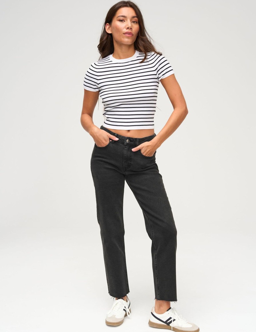 Femme BZB Jeans | Jean Slim Cropped Noir