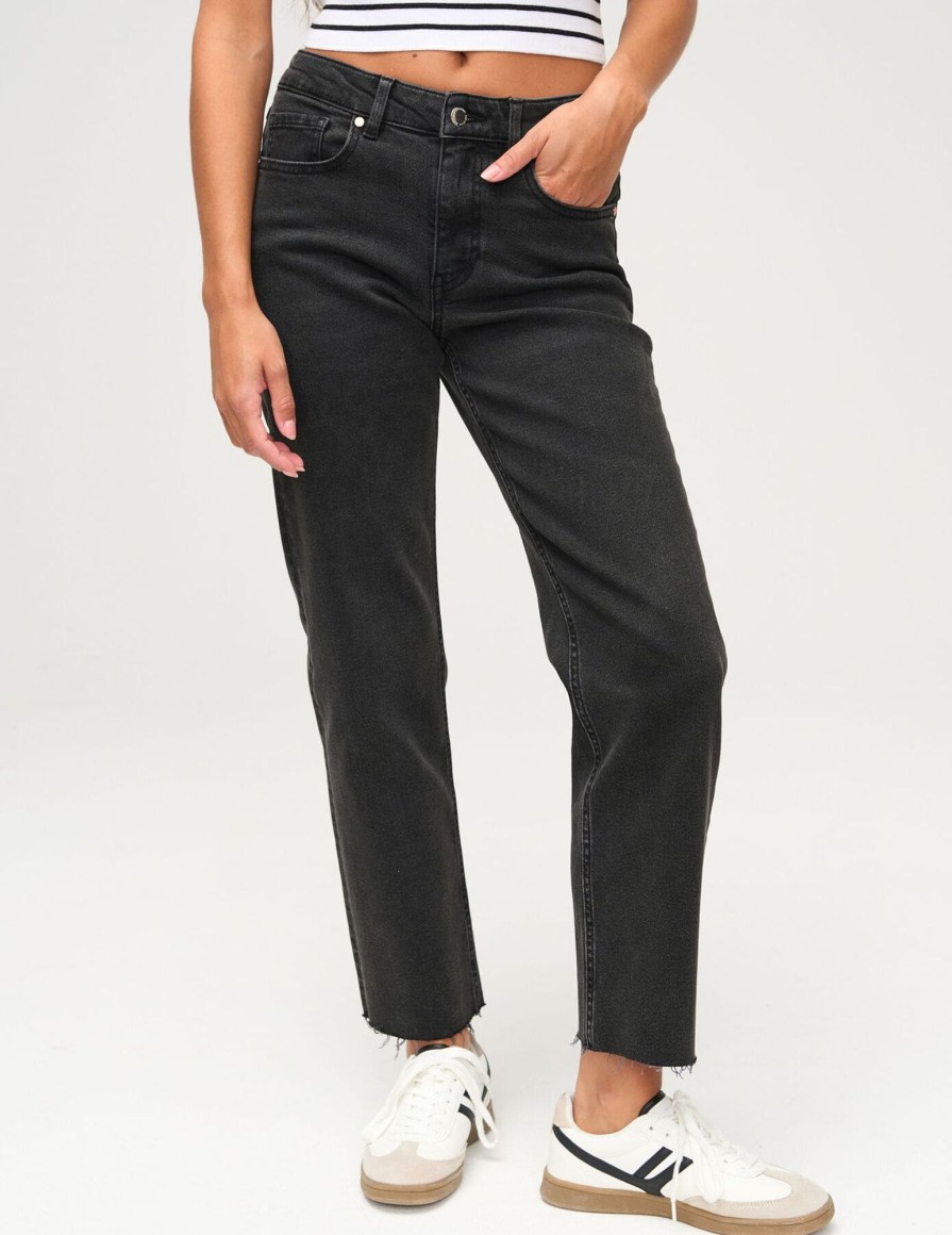 Femme BZB Jeans | Jean Slim Cropped Noir