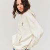 Femme BZB Sweat | Sweat Capuche Grunge Blanc