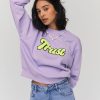 Femme BZB Sweat | Sweat Col Rond Brode Lila