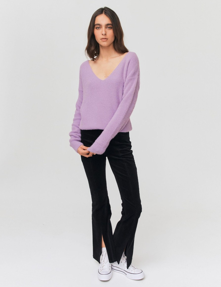 Femme BZB Pull | Pull Tout Doux Col V Violet