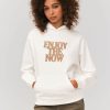 Femme BZB Sweat | Sweat Capuche Brode Blanc