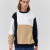 Homme BZB Sweat | Sweat Col Rond Colorblock Beige