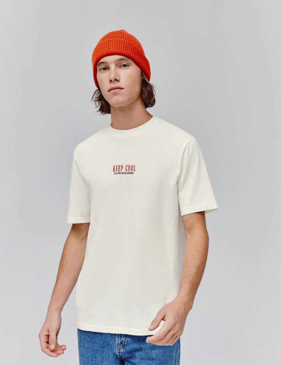 Homme BZB Tee-Shirt | T-Shirt Brode Blanc