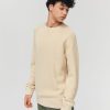 Homme BZB Pull | Pull Col Rond Coton Uni Ecru