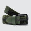 Homme BZB Ceinture | Ceinture Tressee Elastique Vert Kaki