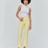 Femme BZB Jeans | Jean Flare Cropped Couleur Jaune