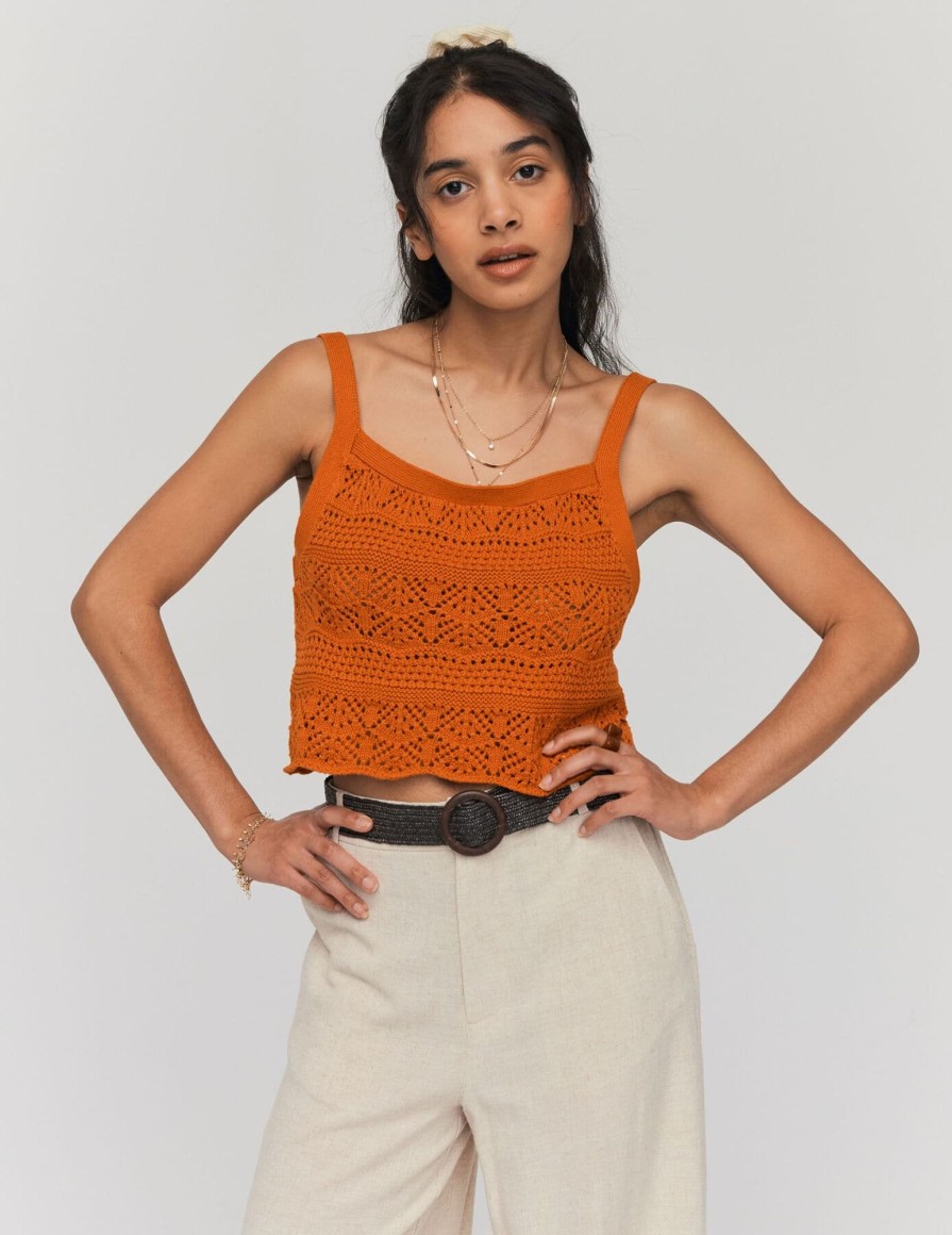 Femme BZB Top & Debardeur | Debardeur En Crochet Peche