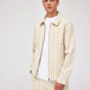 Homme BZB Veste & Blouson | Veste Zippee En Coton Lin Beige