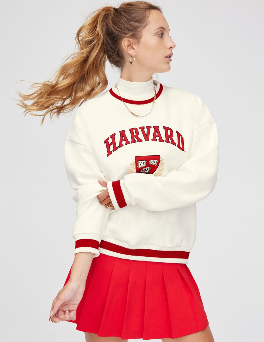 Femme BZB Sweat | Sweat Campus Licence Harvard Blanc