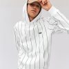 Homme BZB Sweat | Sweat A Capuche Rayures Verticales Blanc