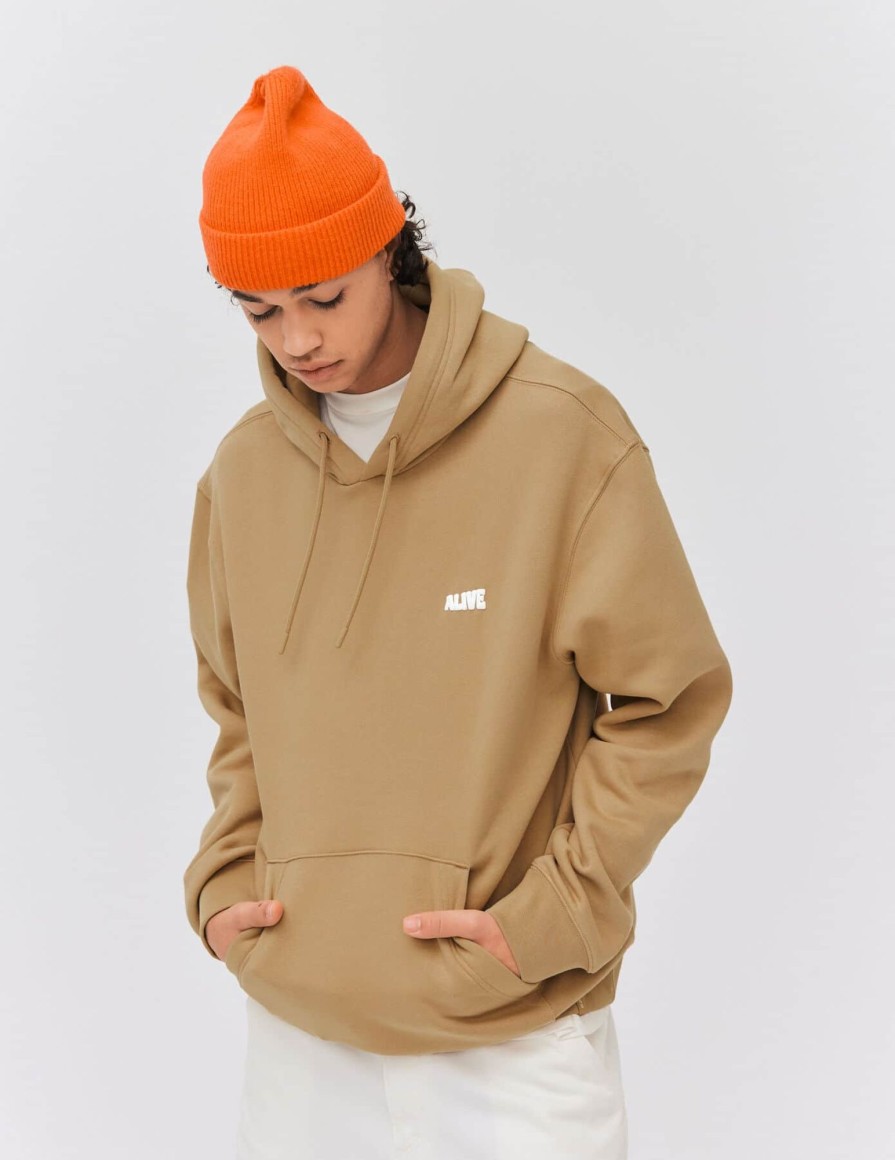 Homme BZB Sweat | Sweat A Capuche Imprime Devant Dos Xl Beige