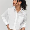 Femme BZB Chemise & Blouse | Chemise Popeline Courte Blanc