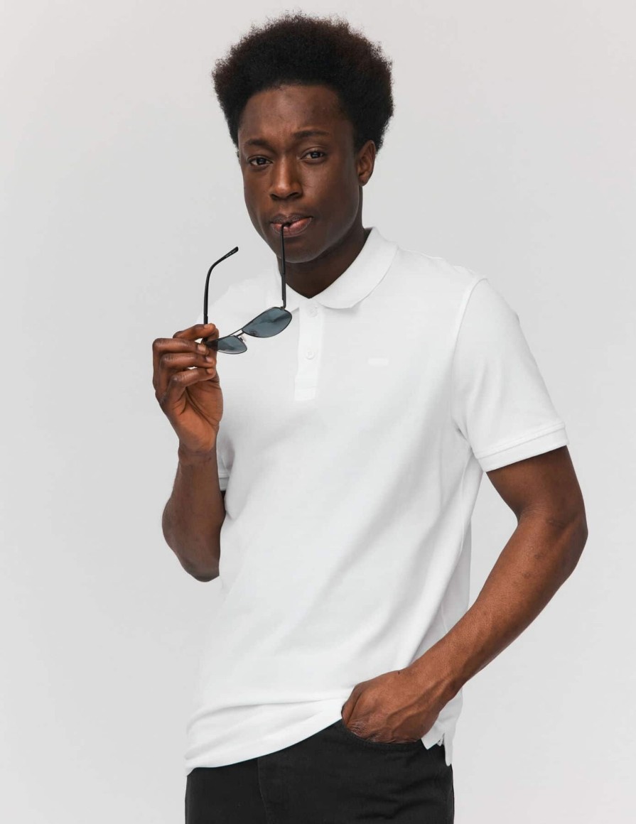 Homme BZB Tee-Shirt | Polo Uni Blanc