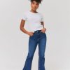 Femme BZB Jeans | Jean Flare A Fentes Bleu Moyen