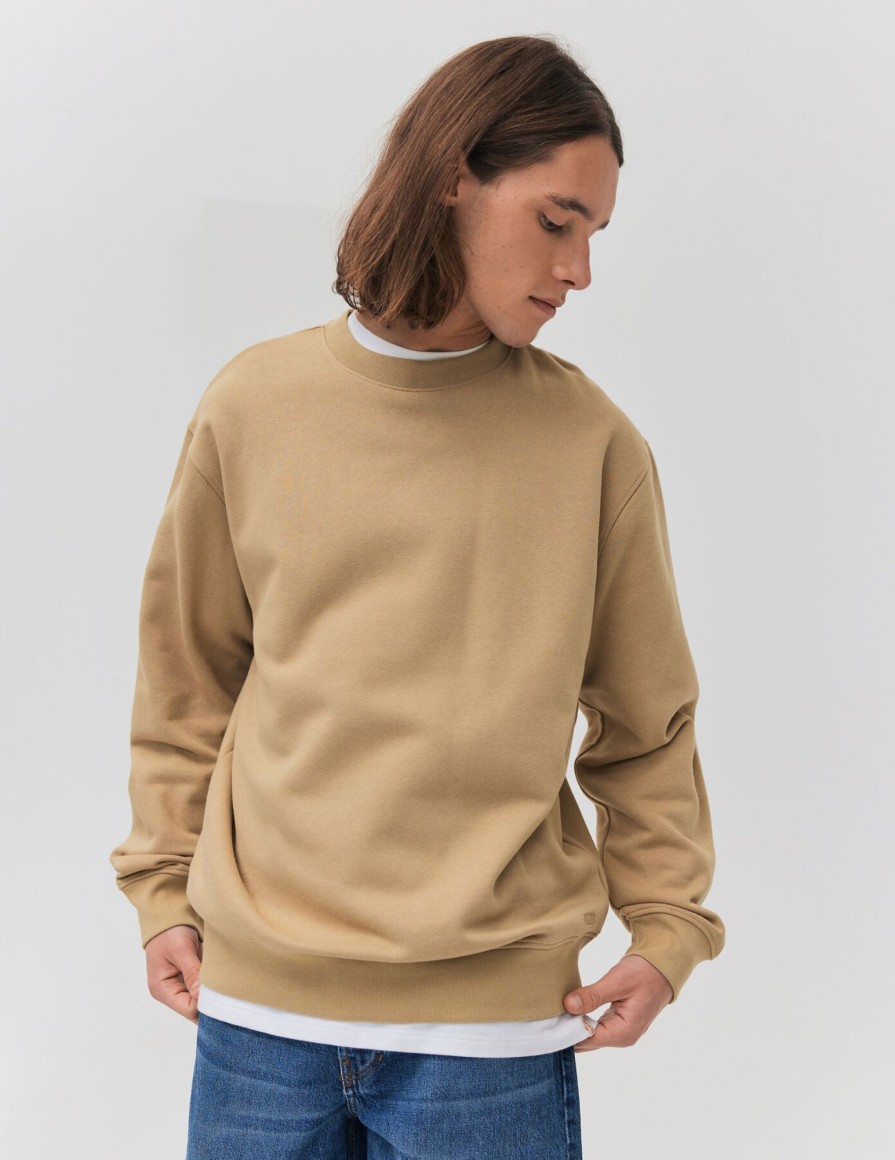 Homme BZB Sweat | Sweat Col Rond Basique Beige