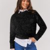 Femme BZB Pull | Pull Fetes Paillete Noir