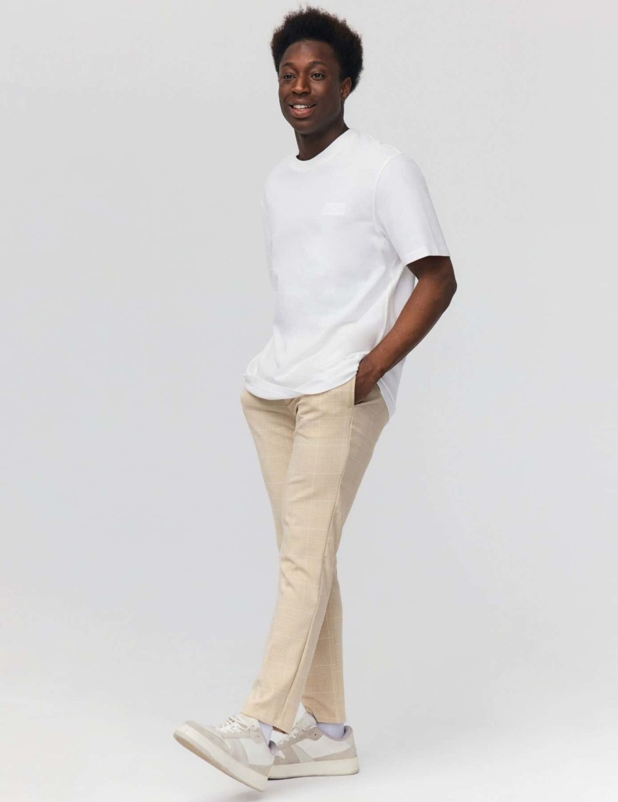 Homme BZB Pantalon | Pantalon City A Carreaux Blanc