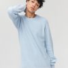 Homme BZB Pull | Pull Col Rond Coton Uni Bleu Clair