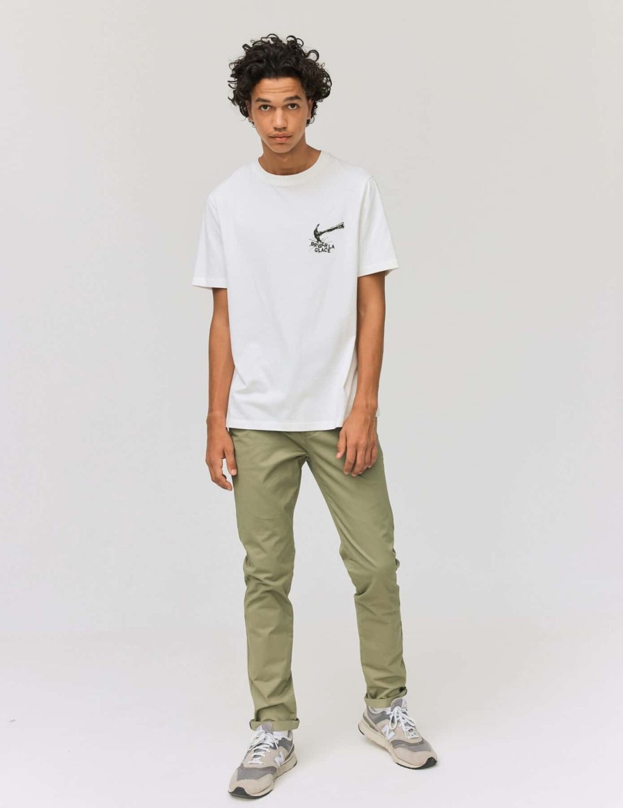 Homme BZB Pantalon | Pantalon Chino Ajuste Vert Kaki