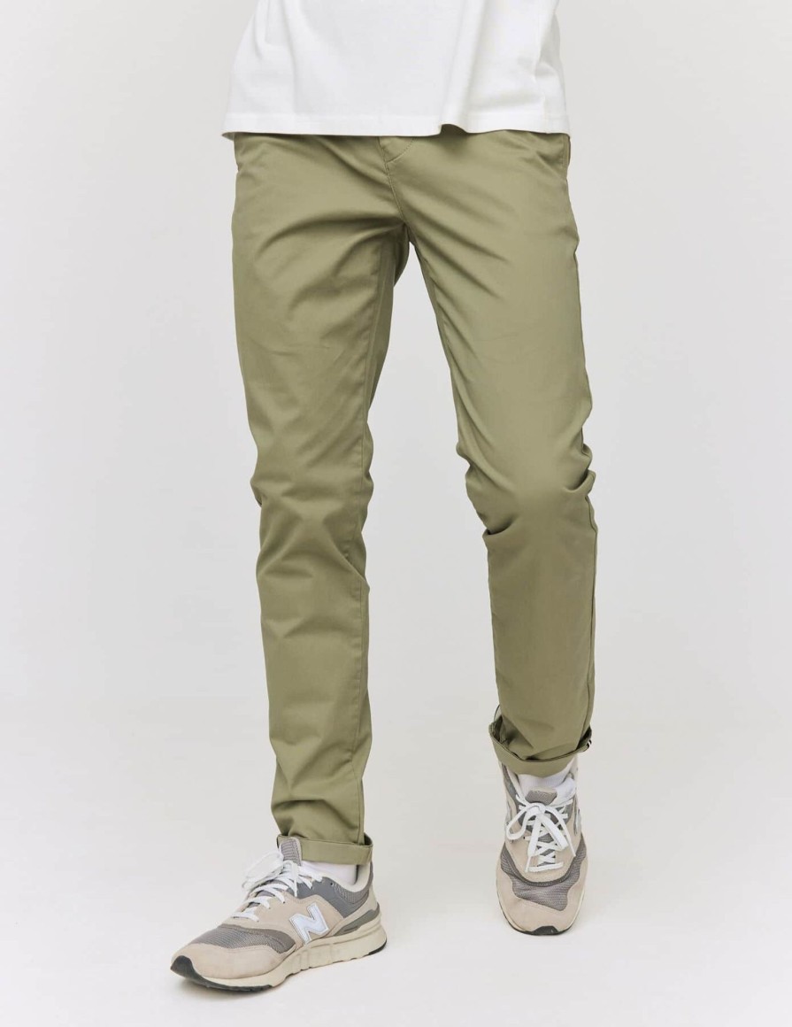 Homme BZB Pantalon | Pantalon Chino Ajuste Vert Kaki