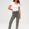 Femme BZB Jeans | Jean Mom Fit Gris Fonce