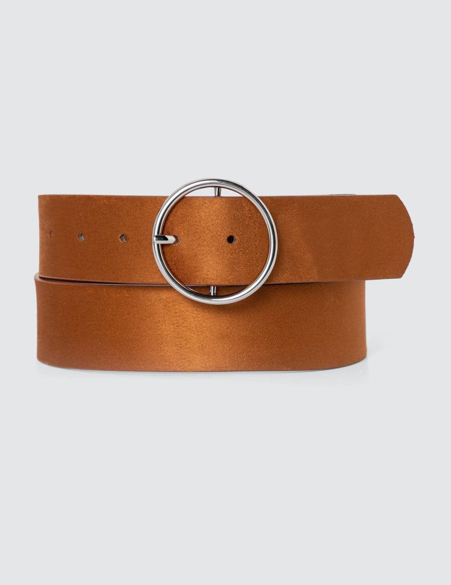 Femme BZB Ceinture | Ceinture Basique Boucle Ronde Celine Camel