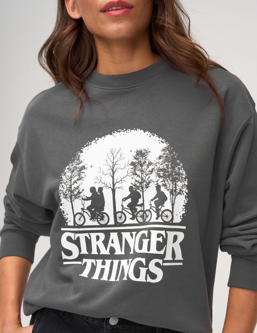 Femme BZB Sweat | Sweat Licence Stranger Things Gris Fonce