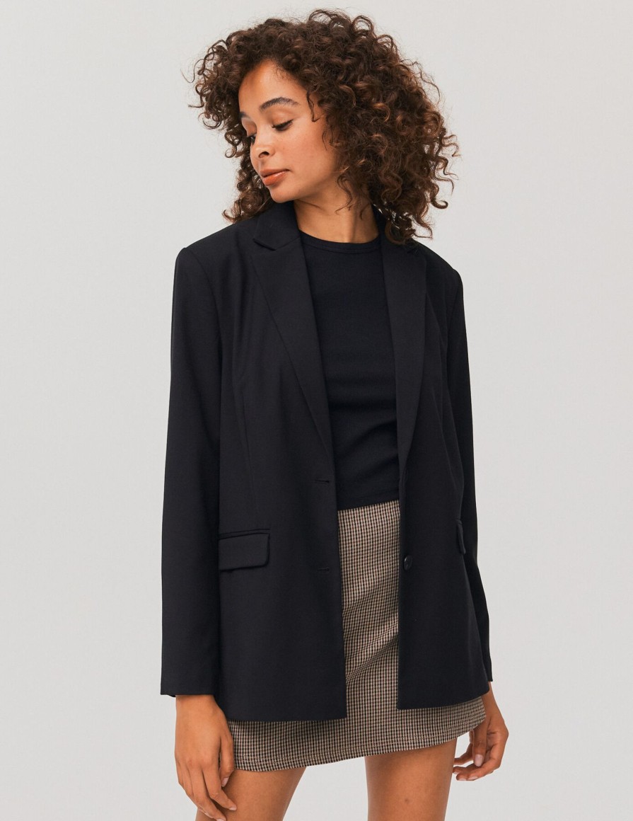 Femme BZB Veste & Blouson | Blazer Uni Noir