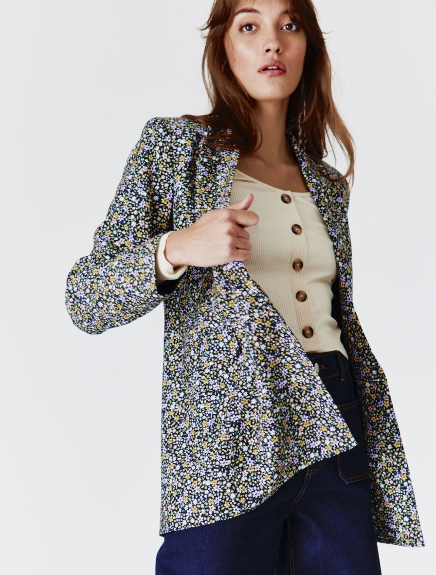 Femme BZB Veste & Blouson | Blazer Imprime Multicolore