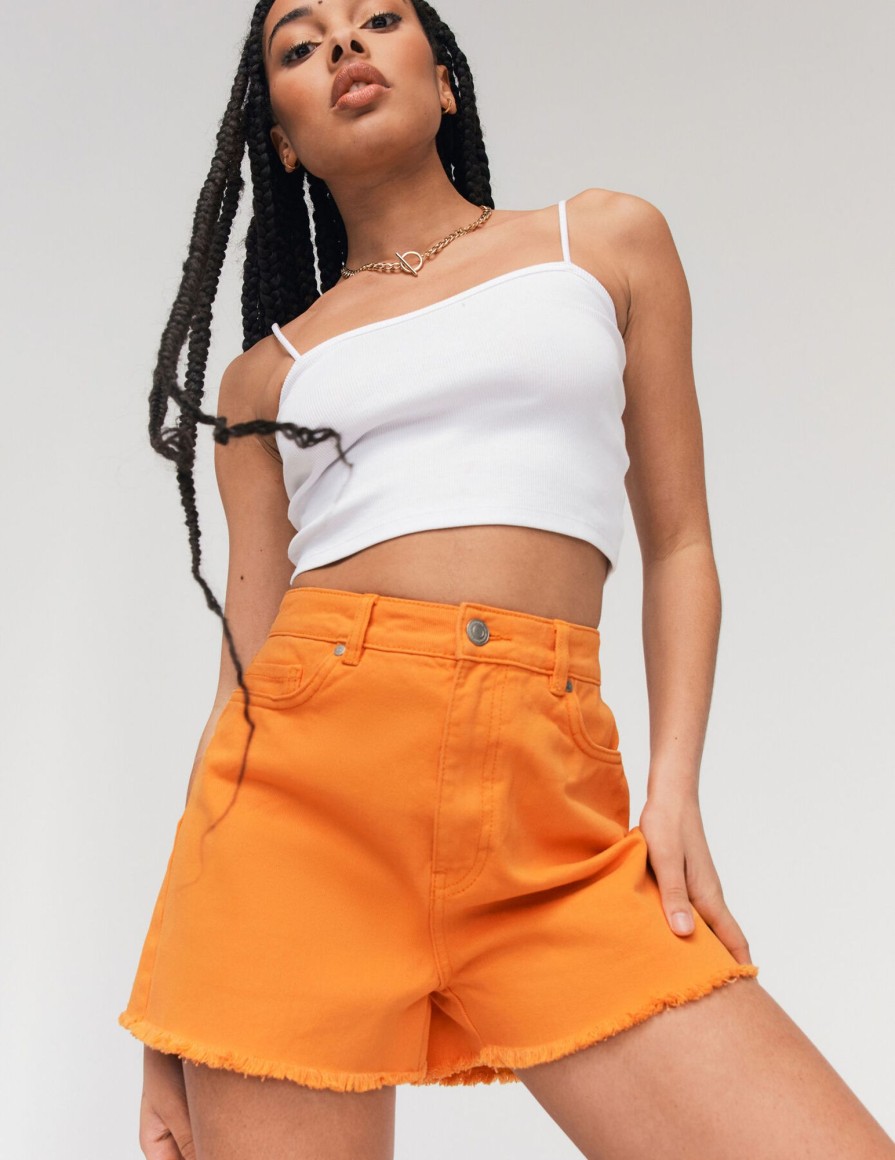 Femme BZB Short | Short Jean Couleur Orange