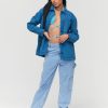 Femme BZB Veste & Blouson | Veste Coton Boutonnee Bleu Fonce