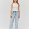 Femme BZB Jeans | Jean Wide Leg Cropped Bleu Moyen