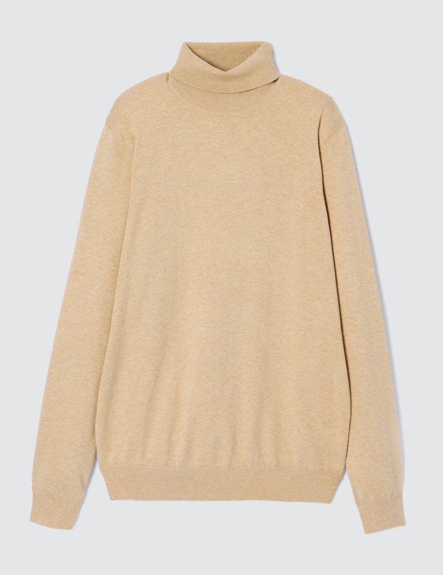 Homme BZB Pull | Pull Col Roule Beige