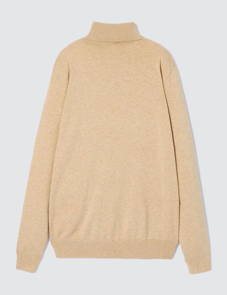 Homme BZB Pull | Pull Col Roule Beige