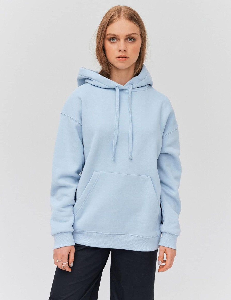 Femme BZB Sweat | Sweat Capuche Oversize Bleu Clair