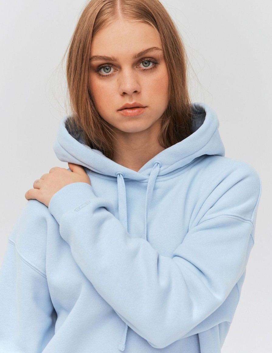 Femme BZB Sweat | Sweat Capuche Oversize Bleu Clair