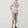 Homme BZB Bermuda | Bermuda Jean En Coton Recycle Gris