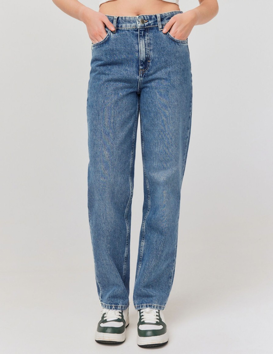 Femme BZB Jeans | Jean Boyfriend Taille Standard Bleu Moyen