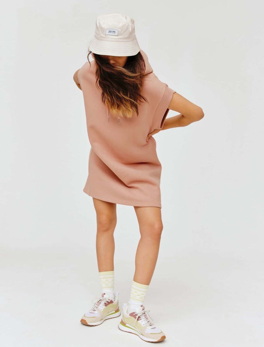 Femme BZB Robe | Robe Sweat Sans Manches Polyester Recycle Rose Pale