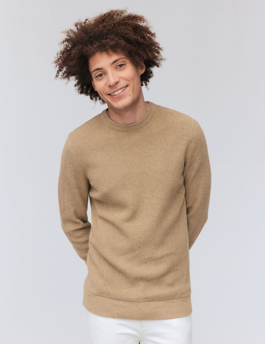 Homme BZB Pull | Pull Cotele Coton Neps Beige