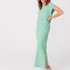 Femme BZB Robe | Robe T-Shirt Longue Vert D'Eau