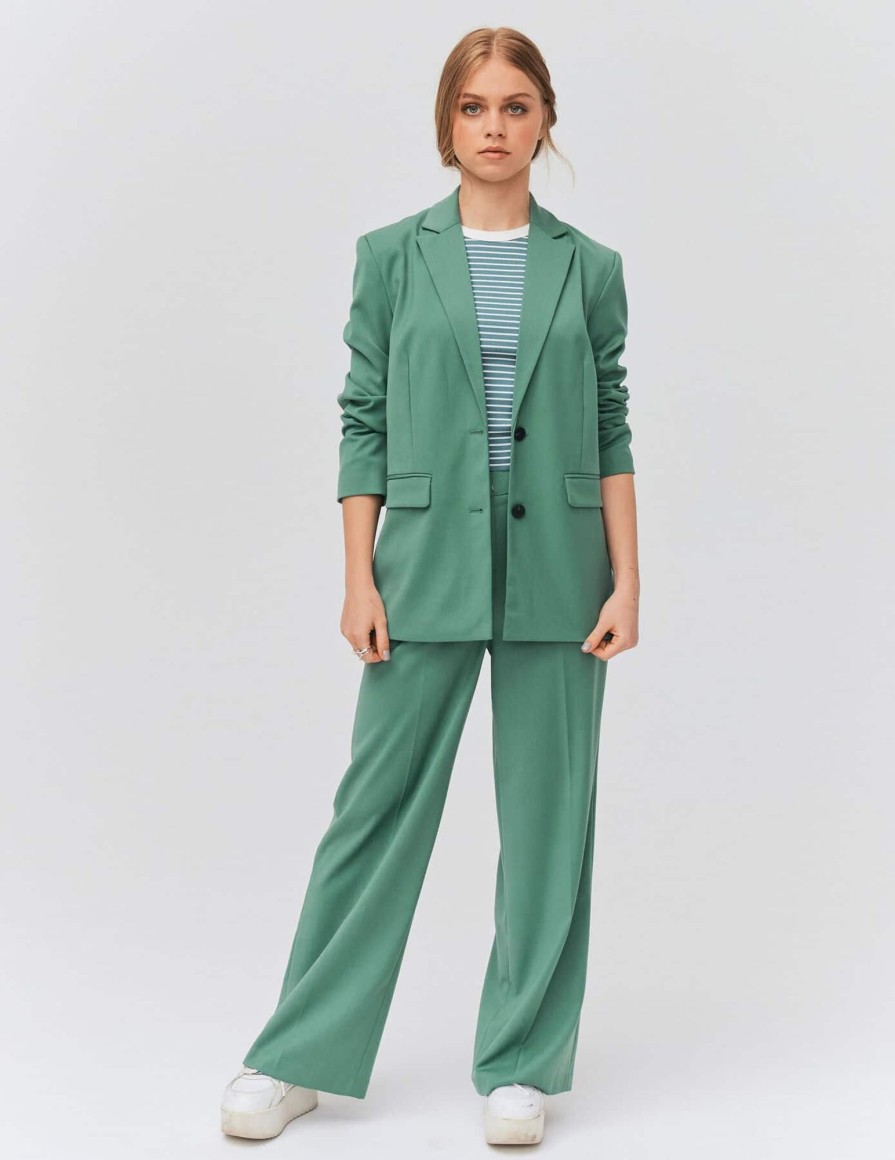 Femme BZB Veste & Blouson | Blazer Uni Vert